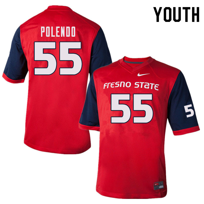 Youth #55 Julian Polendo Fresno State Bulldogs College Football Jerseys Sale-Red - Click Image to Close